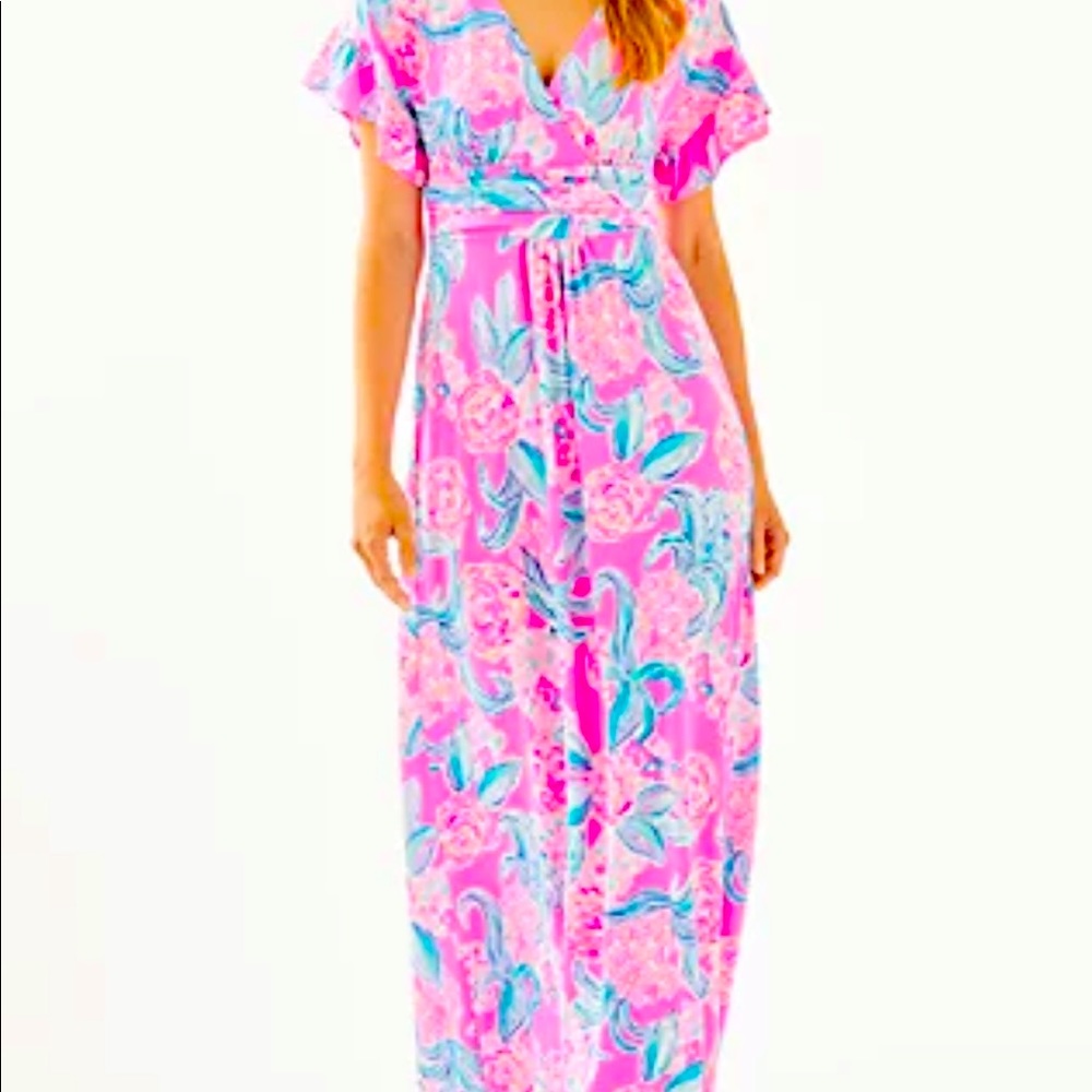 Worn once-wedding 🌴 Lilly Pulitzer Jessie Maxi Dress Size M- orig. price $198